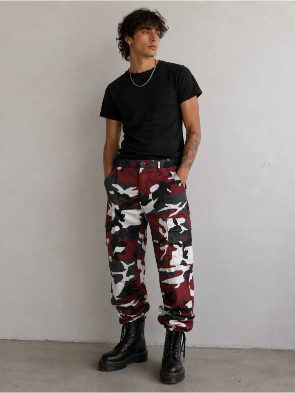 Rothco Red Black White Camo Cargo Jogger Pants XS Regular
